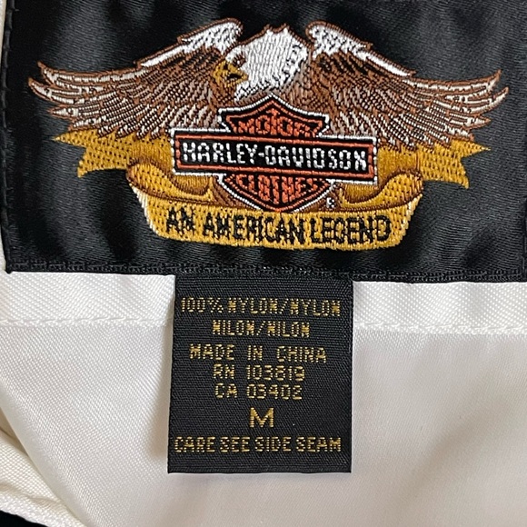 Harley Davidson Women’s White Nylon Riding Jacket Vintage - Picture 10 of 10